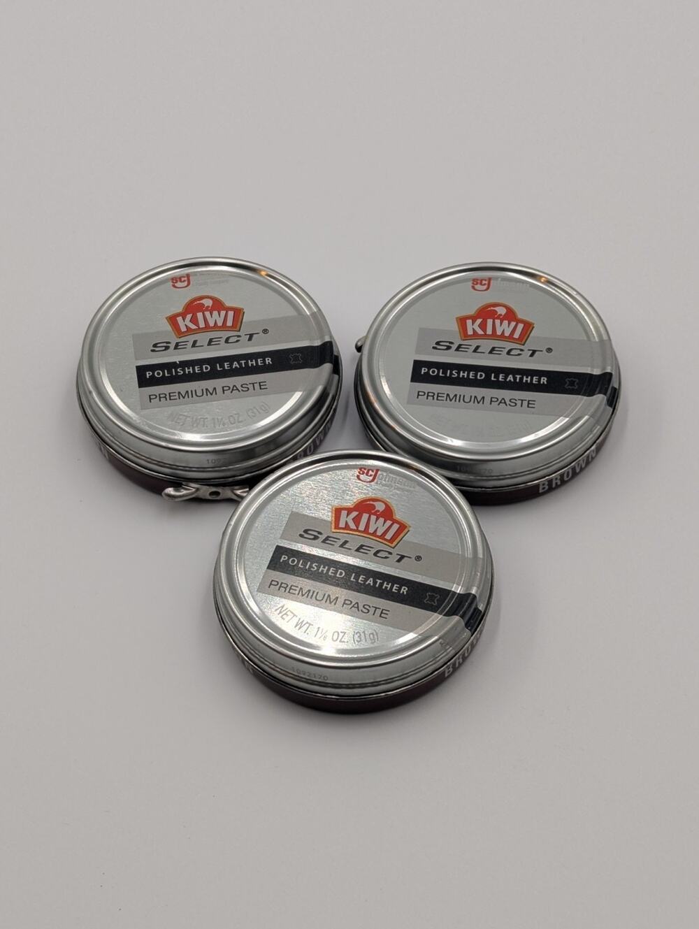 3-Pack Kiwi Select Polished Leather Premium Paste Brown 1⅛ oz Each New